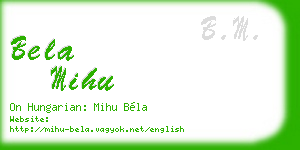 bela mihu business card