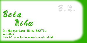 bela mihu business card